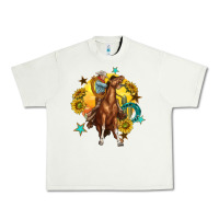 Pistachio bucking horse with cowboy and sunflower Urban Heavy Tee - texasbilliewilder