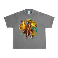 Tornado bucking horse with cowboy and sunflower Urban Heavy Tee - texasbilliewilder