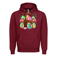 Burgundy Easter eggs with basket Easter Day Zipper Hoodie - Neo Western