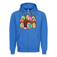 True Royal Easter eggs with basket Easter Day Zipper Hoodie - Neo Western