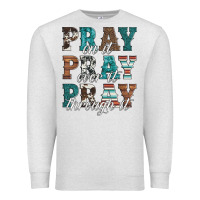 Oatmeal Heather pray on it pray over it pray through it Premium Sweatshirt - Artiststas
