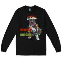 Black merry and bright pitbull Long Sleeve Tee - RanaPortraitStore