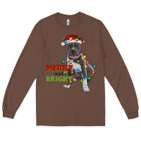 Chestnut merry and bright pitbull Long Sleeve Tee - RanaPortraitStore