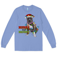 Colony Blue merry and bright pitbull Long Sleeve Tee - RanaPortraitStore