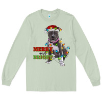 Matcha merry and bright pitbull Long Sleeve Tee - RanaPortraitStore