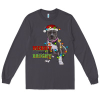 Smoke merry and bright pitbull Long Sleeve Tee - RanaPortraitStore