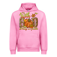 Fuchsia Pink with god all things are possible Urban Hoodie - NancyCooperArtShop