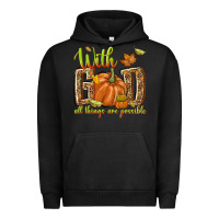 Pigment Black with god all things are possible Urban Hoodie - NancyCooperArtShop