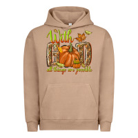 Pigment Burro with god all things are possible Urban Hoodie - NancyCooperArtShop