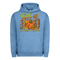 Pigment Pebble Blue with god all things are possible Urban Hoodie - NancyCooperArtShop