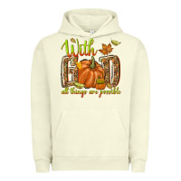 Pigment Pistachio with god all things are possible Urban Hoodie - NancyCooperArtShop