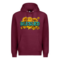 Burgundy glitter blessed with sunflowers Premium Hoodie - AdoDesignShop