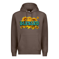 Coffee glitter blessed with sunflowers Premium Hoodie - AdoDesignShop