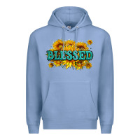 Colony Blue glitter blessed with sunflowers Premium Hoodie - AdoDesignShop