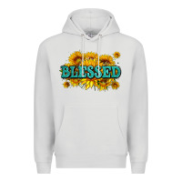 Dove Grey glitter blessed with sunflowers Premium Hoodie - AdoDesignShop