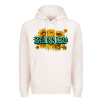 Pale Pink glitter blessed with sunflowers Premium Hoodie - AdoDesignShop