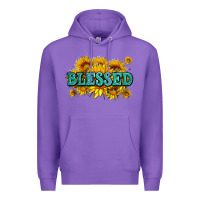Purple glitter blessed with sunflowers Premium Hoodie - AdoDesignShop