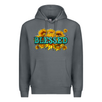 Rock glitter blessed with sunflowers Premium Hoodie - AdoDesignShop