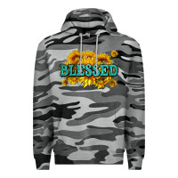 Slate Camo glitter blessed with sunflowers Premium Hoodie - AdoDesignShop