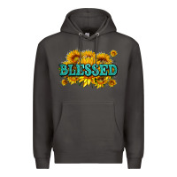 Smoke glitter blessed with sunflowers Premium Hoodie - AdoDesignShop