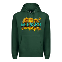 Sports Green glitter blessed with sunflowers Premium Hoodie - AdoDesignShop