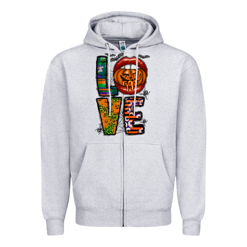 Love Halloween Lips Zipper Hoodie by CowhideDigitalArt | Teevron