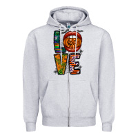 Heather Grey Love Halloween Lips Zipper Hoodie - CowhideDigitalArt