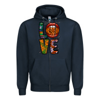 Navy Love Halloween Lips Zipper Hoodie - CowhideDigitalArt
