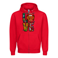 Red Love Halloween Lips Zipper Hoodie - CowhideDigitalArt