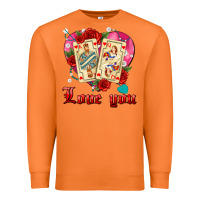 Carrot love you playing cards roses and pearls Premium Sweatshirt - AdoDesignShop