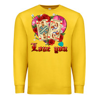 Lemon love you playing cards roses and pearls Premium Sweatshirt - AdoDesignShop
