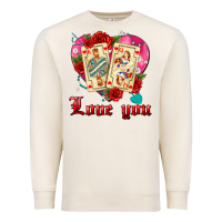 Sandshell love you playing cards roses and pearls Premium Sweatshirt - AdoDesignShop