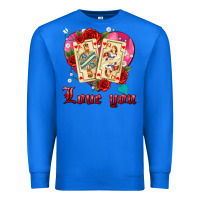 True Royal love you playing cards roses and pearls Premium Sweatshirt - AdoDesignShop
