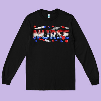 American Nurse Long Sleeve Tee Designed By Texasbilliewilder