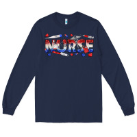 Navy american nurse Long Sleeve Tee - texasbilliewilder