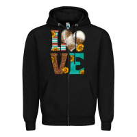 Black western volleyball love Zipper Hoodie - HRA Design Shop