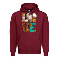 Burgundy western volleyball love Zipper Hoodie - HRA Design Shop