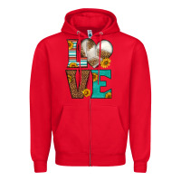 Red western volleyball love Zipper Hoodie - HRA Design Shop