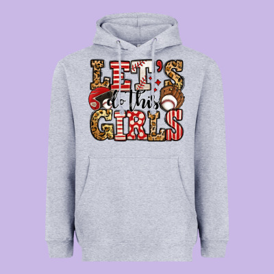 Let's Do This Girls Baseball Heavyweight Hoodie Designed By Jasminsmagicworld