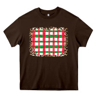 Chocolate Brown Christmas Pattern Heavy Core Tee - CowhideDigitalArt