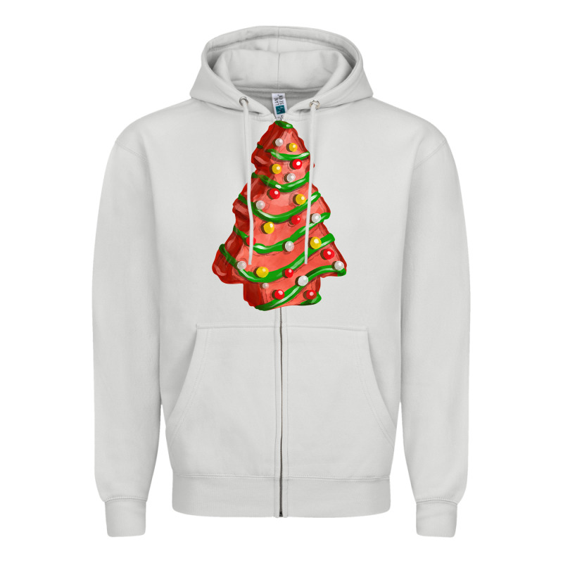 Red Christmas Cake Fa Element Zipper Hoodie by FaDigitalArtStudio | Teevron