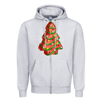 Heather Grey red christmas cake fa element Zipper Hoodie - FaDigitalArtStudio