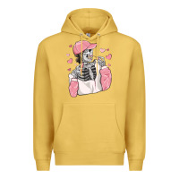 Antique Gold skeleton girl valentine's day Premium Hoodie - MaliasSmallBusiness