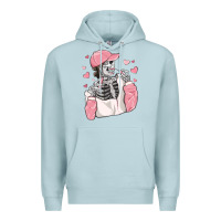 Blue Mist skeleton girl valentine's day Premium Hoodie - MaliasSmallBusiness