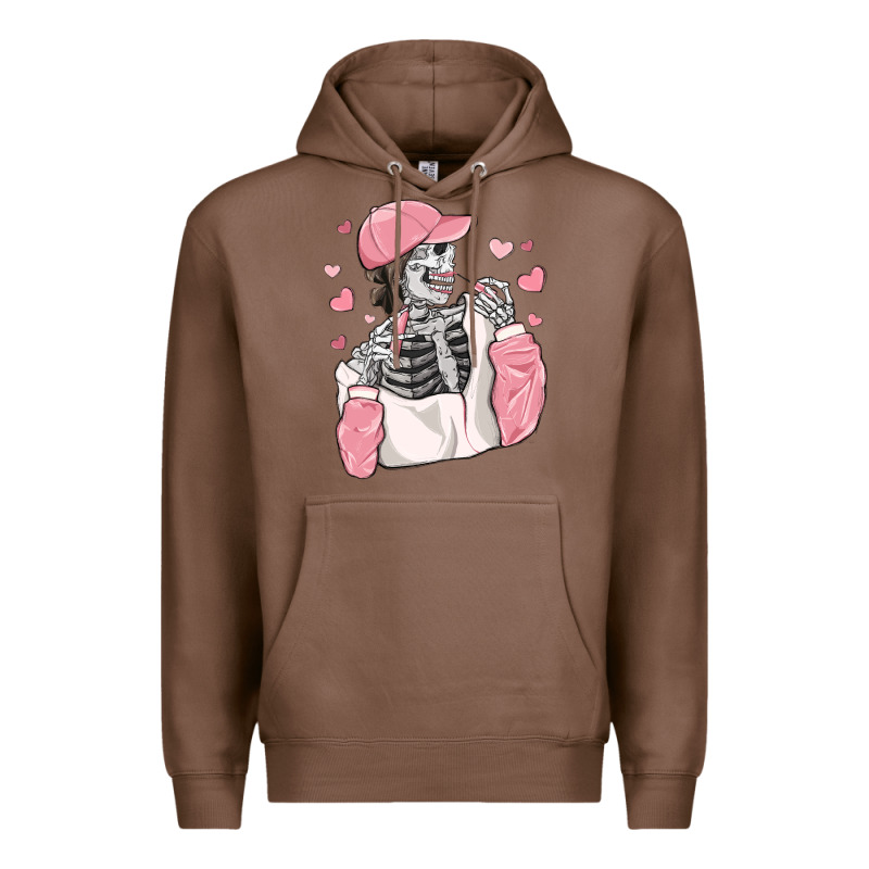 Skeleton Girl Valentine's Day Premium Hoodie by MaliasSmallBusiness | Teevron
