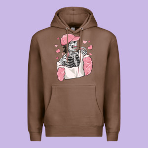 Skeleton Girl Valentine's Day Premium Hoodie Designed By Maliassmallbusiness