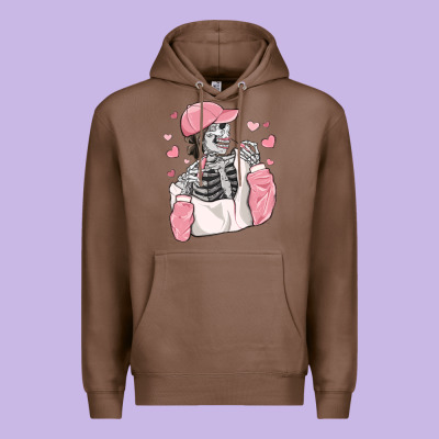 Skeleton Girl Valentine's Day Premium Hoodie Designed By Maliassmallbusiness