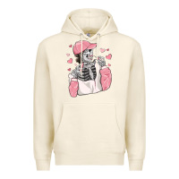 Tofu skeleton girl valentine's day Premium Hoodie - MaliasSmallBusiness