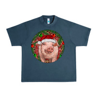 Midnight Navy Pig Christmas Urban Heavy Tee - RanaPortraitStore