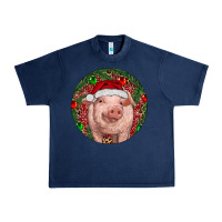 Navy Pig Christmas Urban Heavy Tee - RanaPortraitStore